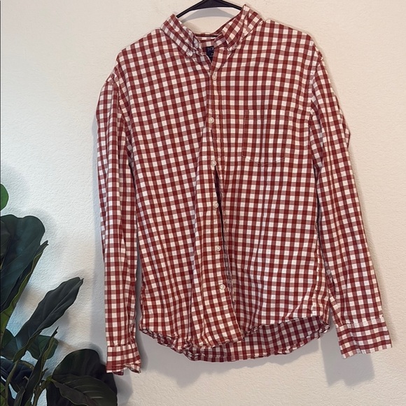 JCrew Men's brown and white Checkered Shirt long sleeve button up shirt - Picture 1 of 4
